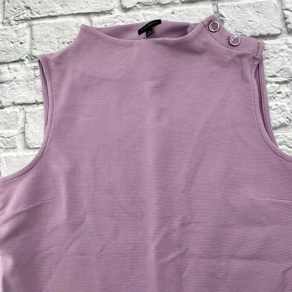 Talbots Lavender Ribbed Tank Top - Picture 2 of 8
